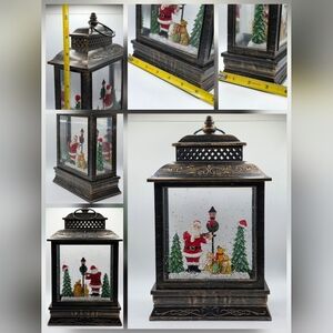 Festive Christmas Snow Globe with Santa Scene